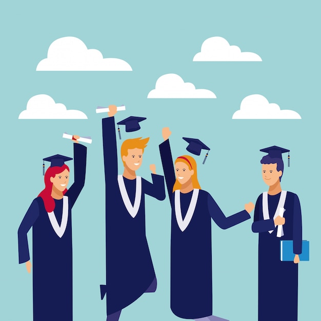 students graduation celebration