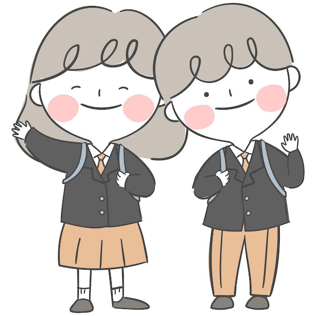 Students in school uniforms