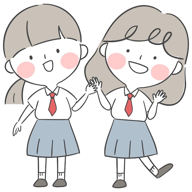 Premium Vector Students In Summer School Uniforms premium-vector-students-in-summer-school-uniforms