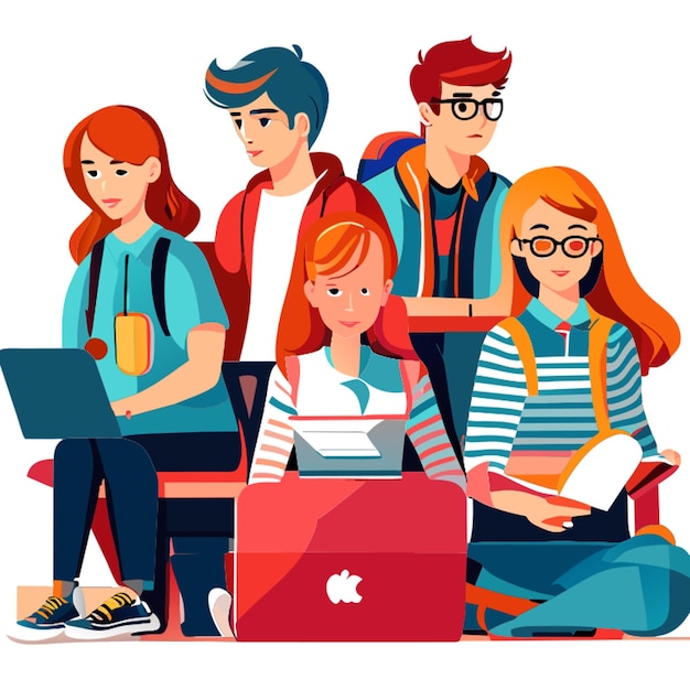 students vector illustration