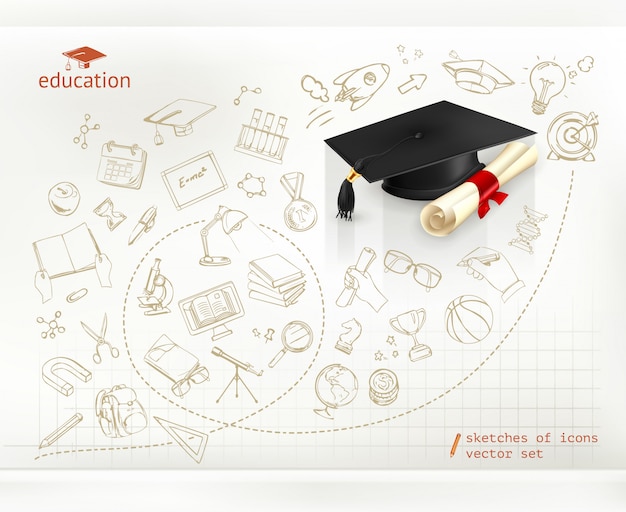 Studeren en onderwijs, infographics, vector illustratie