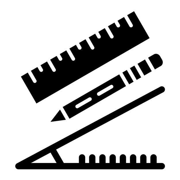 Vector studeren van geometrie glyph effen zwarte afbeelding