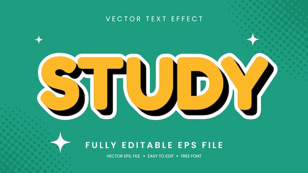 Studie 3D-teksteffect bewerkbare vector