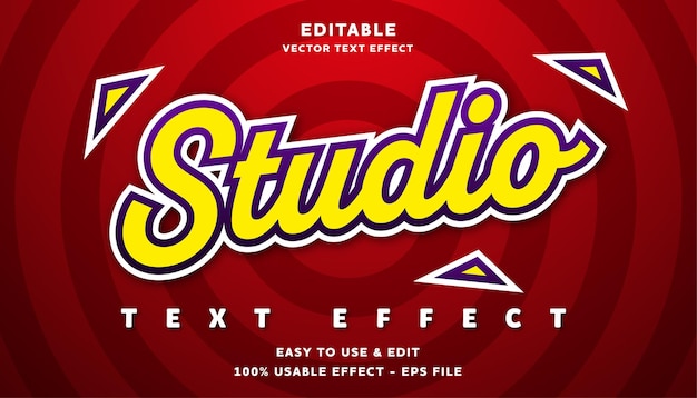 studio editable text effect with modern and simple style