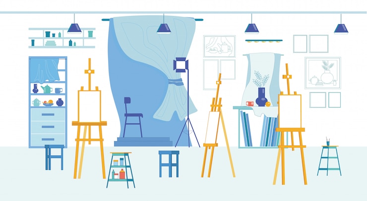 Vector studio in fine arts and humanities college center