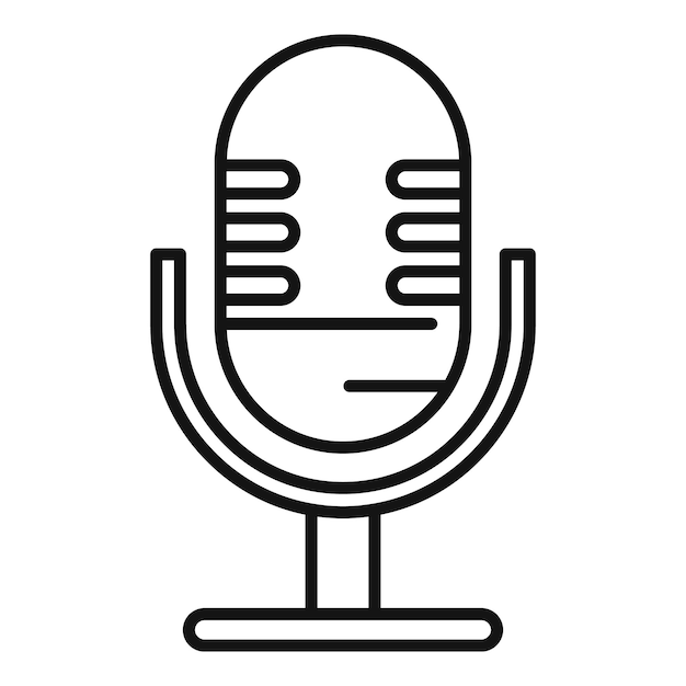 Studio microfoon pictogram Overzicht studio microfoon vector pictogram voor webdesign geïsoleerd op een witte achtergrond