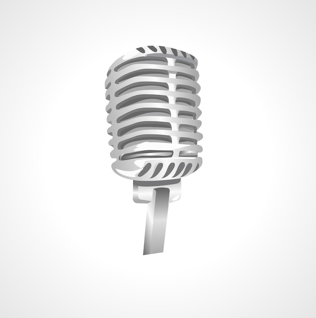 Vector studio microphone isolated vector illustration