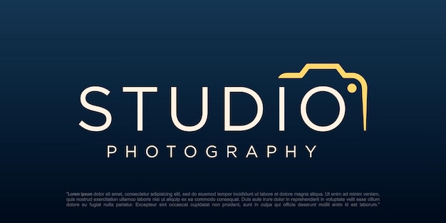 Modello vettoriale icona logo fotografia in studio