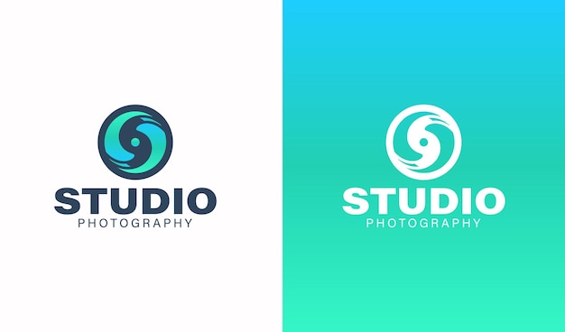 Vettore modello di logo di fotografia in studio design semplice