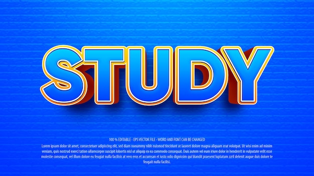 Study 3d style editable text effect