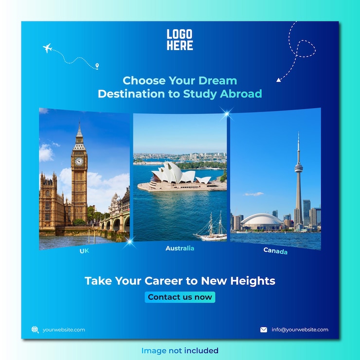 Vector study abroad post