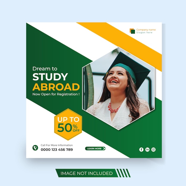 Study abroad social media post design