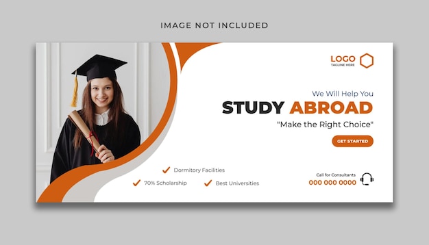 Study abroad social media post or Facebook cover template