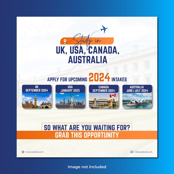Vector study abroad social media post template