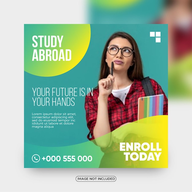 Study abroad social media post template