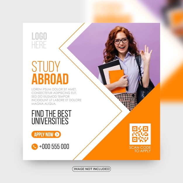 Study abroad social media post templates