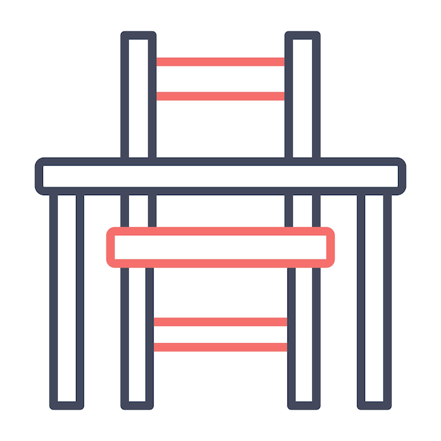 Study Desk Vector Illustratie Stijl