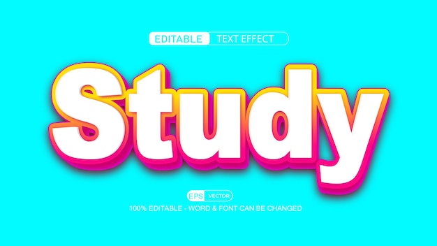 Study editable text effect vector 3d style with background