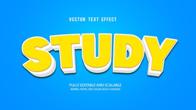 Study Editable Text Effect Vector With Cute Background