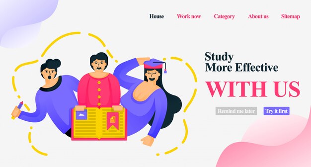 Study is more effective with us landing page