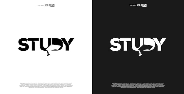 Vector study logo design typography creative concept