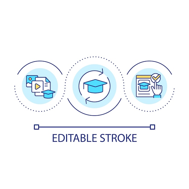 Study materials loop concept icon