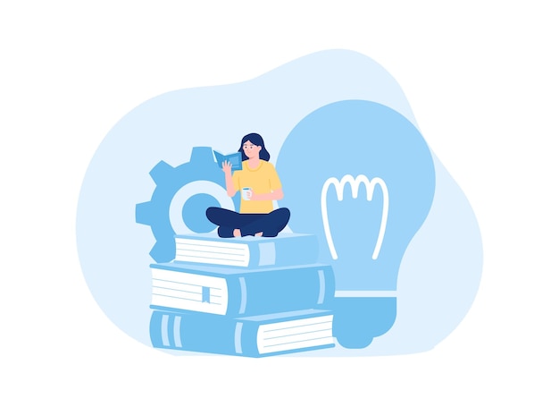 study and search for ideas trending concept flat illustration