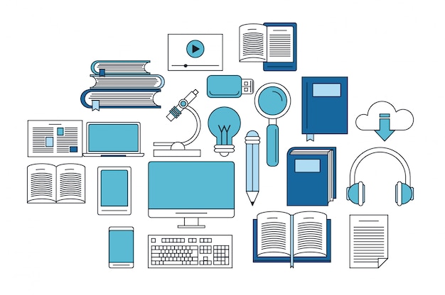 Vector study tools elements