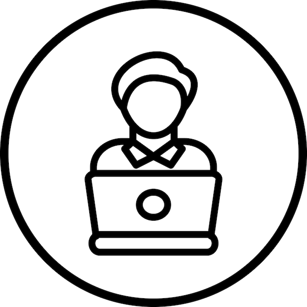Studying Laptop Icon Style