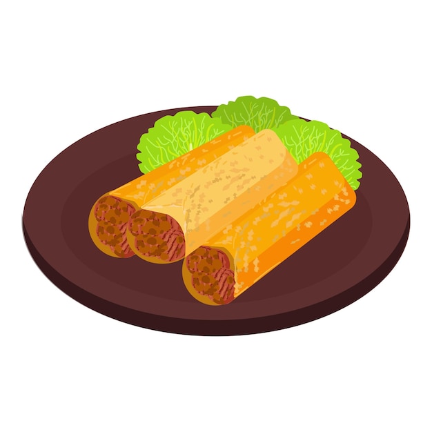 填充的坎尼洛尼在盘子上的插图