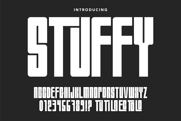 Vector stuffy display-lettertype met uniek karakter