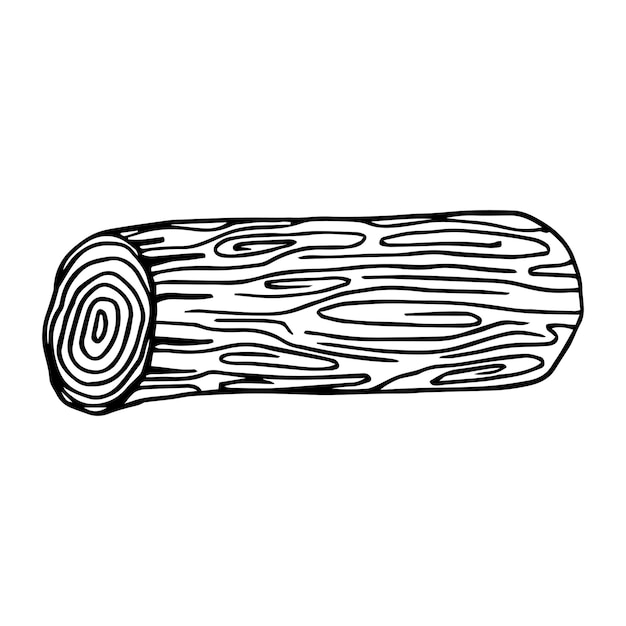 Stuk hout doodle, houtschors vectorillustratie uit de vrije hand.