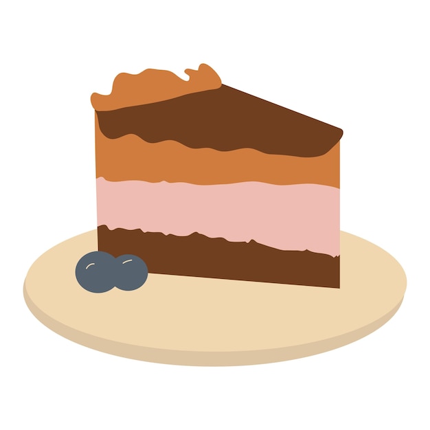 Stuk van New York cheesecake geïsoleerd op witte achtergrond Vector illustratie van melk dessert