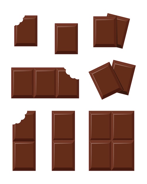 Stukjes chocolade, vol en gebeten