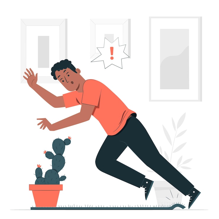 Vector stumble concept illustration