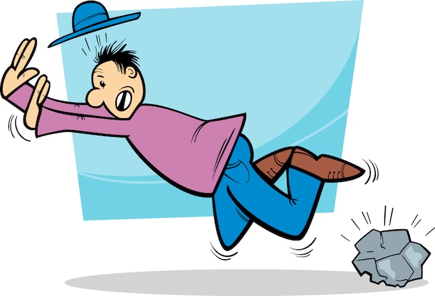 stumbling man cartoon illustration