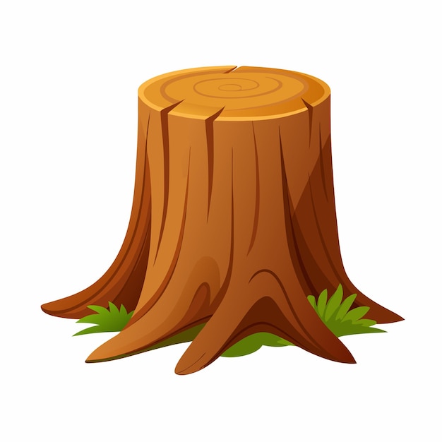 Stump cartoon vector illustratie hout element rust in het bos in de zomer kamperen 9