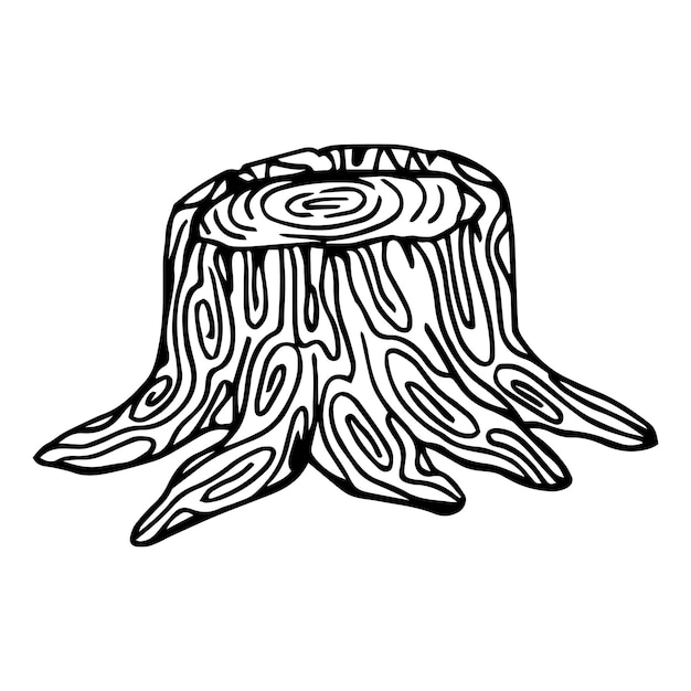 stump with sprout sketch engraving vector illustration. T-shirt apparel print design