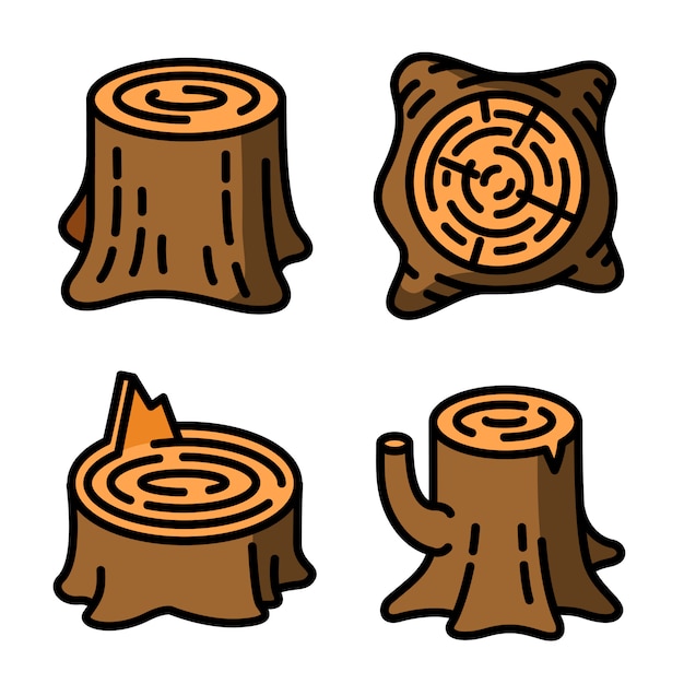 Vector stumps icons set