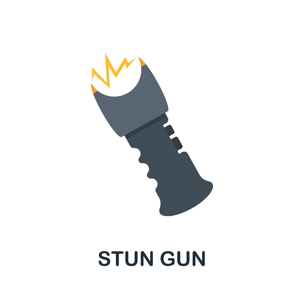 Stun Gun flat icon Color simple element from weapon collection Creative Stun Gun icon for web design templates infographics and more