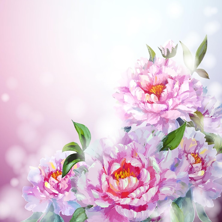 Vector 春 の 祝い と 女性 の 精神 を 捉え て いる 驚く べき 花 の 絵画 d