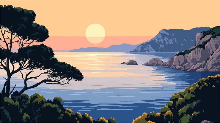 Vector stunning sunrise view of conca del tramonto inspiring landscape photography