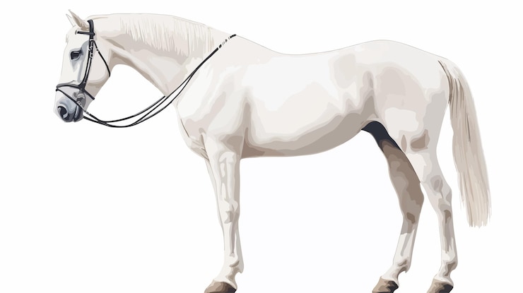 Vector stunning white horse vector illustration isolated elegance