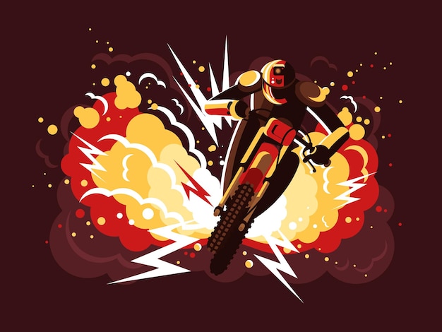 Stuntman op motorfiets