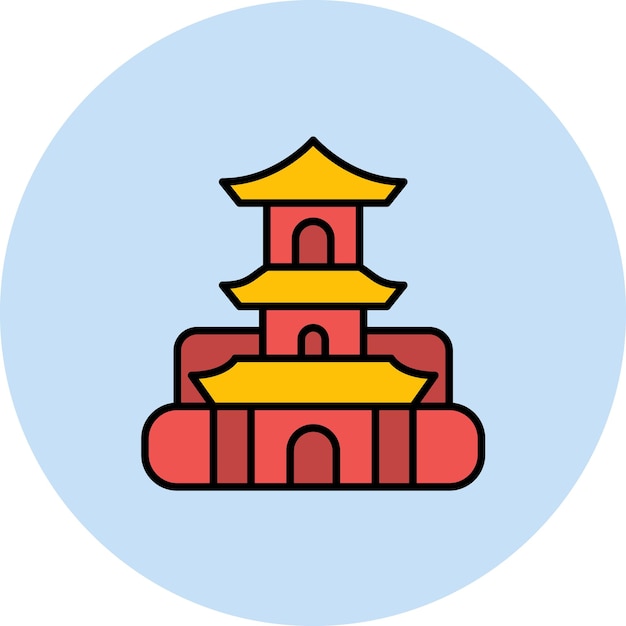 Stupa Flat Illustration