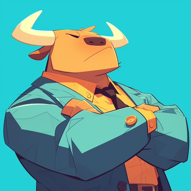 A sturdy ox software engineer cartoon style