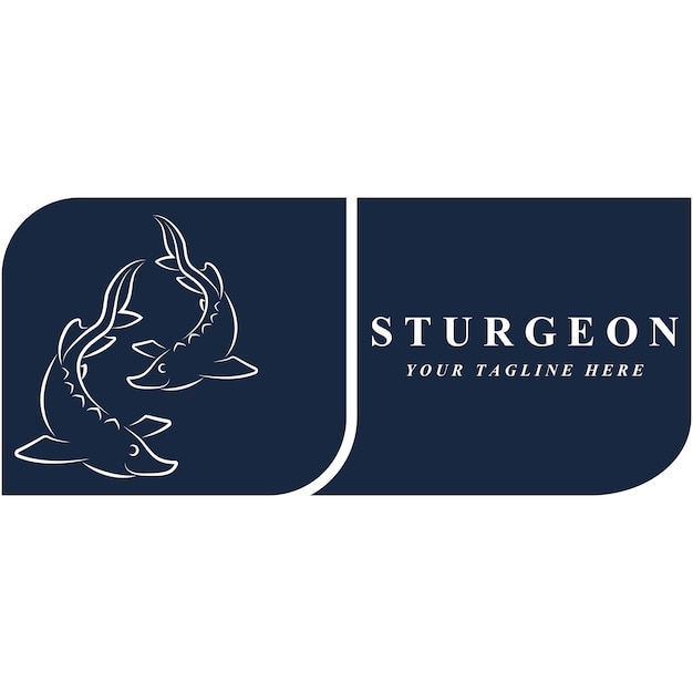 Sturgeon-logo en vector met slogan-sjabloon