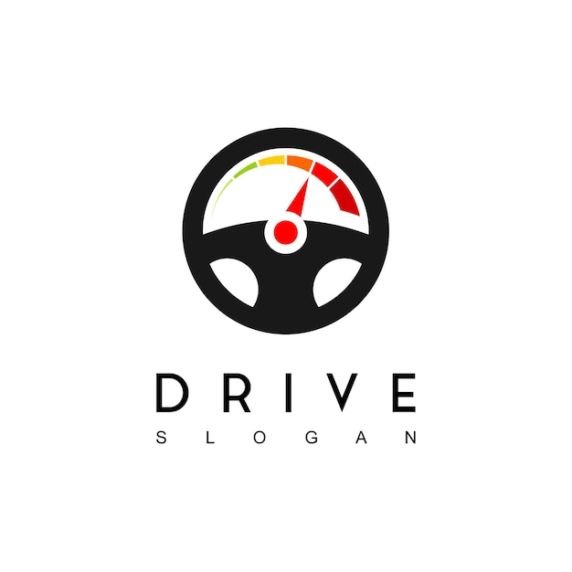 Vector stuurwiel, drive logo design inspiratie