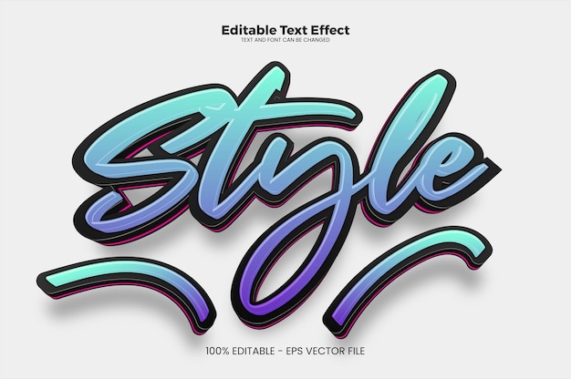 Style 3D editable text effect in modern trend style