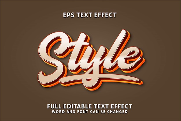 Style 3d text effect premium vectors